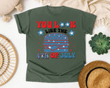 You Look Like The 4th Of July Blue graphic tee in Moss