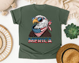 Merica Grey 2 graphic tee in Moss