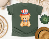 Teddy Bear With Bow Tie graphic tee in Moss