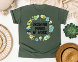 Growing Minds At Work graphic tee in Moss
