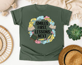 Smiles First Lessons Next graphic tee in Moss