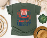 Sweet Land Of Liberty Navy graphic tee in Moss
