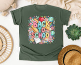 Back To School Supplies Floral graphic tee in Moss