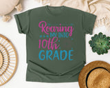 Roaring My Into 10th Grade graphic tee in Moss