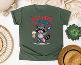 Just Here To Bang graphic tee in Moss