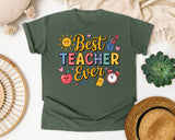 Best Teacher Ever Grey graphic tee in Moss