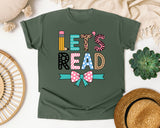 Lets Read graphic tee in Moss