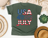USA 4th Of July Grey 2 graphic tee in Moss
