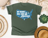 My Heart Belongs To America Blue graphic tee in Moss