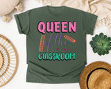 Queen Of The Classroom graphic tee in Moss
