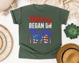 History Began On 4th July 1776 graphic tee in Moss