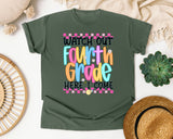 Watch Out Fourth Grade Here I Come graphic tee in Moss