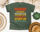 Papaw Knows Everything graphic tee in Moss