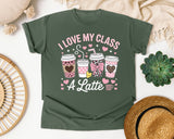 I Love My Class A Latte graphic tee in Moss