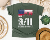Never Forget White 7 graphic tee in Moss