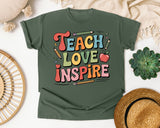 Teach Love Inspire Grey 2 graphic tee in Moss
