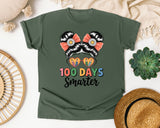 100 Days Smarter Messy Bun graphic tee in Moss