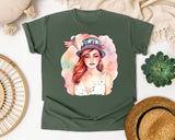 Woman In Uncle Sam Hat graphic tee in Moss
