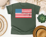 American Flag graphic tee in Moss