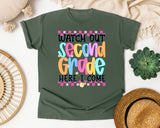 Watch Out Second Grade Here I Come graphic tee in Moss