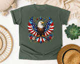 Patriotic Eagle Emblem graphic tee in Moss