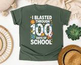 I Blasted Through 100 Days Of School graphic tee in Moss