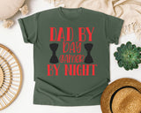 Dad By Day Gamer By Night White 3 graphic tee in Moss