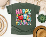 Happy To See Your Face Books graphic tee in Moss