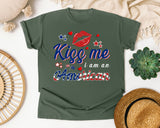 Kiss Me I Am An American graphic tee in Moss
