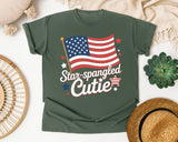 Star Spangled Cutie White 4 graphic tee in Moss