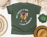 Hot Diggity Dog I Love America graphic tee in Moss