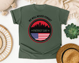 We Will Never Forget Patriot Day White 2 graphic tee in Moss
