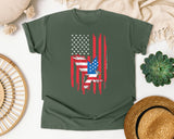 Eagle American Flag Red graphic tee in Moss