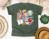 Backpack And Books graphic tee in Moss