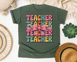 Teacher Teacher Teacher graphic tee in Moss