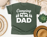 Camping Dad White 2 graphic tee in Moss