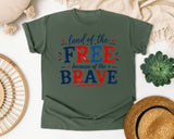 Land Of The Free Because Of The Brave Grey graphic tee in Moss