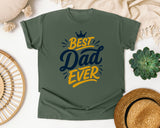 Best Dad Ever Gold graphic tee in Moss