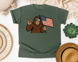 Bigfoot American Flag graphic tee in Moss