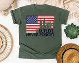 Never Forget Red 2 graphic tee in Moss