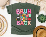 Bruh We Back Pencil graphic tee in Moss