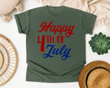 Happy 4th Of July Red graphic tee in Moss