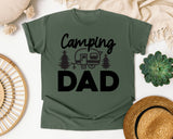 Camping Dad White 3 graphic tee in Moss