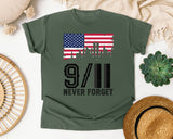 Never Forget Black 2 graphic tee in Moss