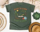 Ready To Learn Ready To Grow graphic tee in Moss