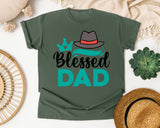 Blessed Dad White graphic tee in Moss