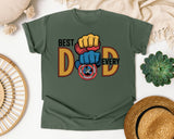 Best Dad Ever Brown graphic tee in Moss