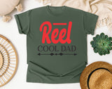 Reel Cool Dad White 3 graphic tee in Moss