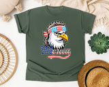 Merica Grey graphic tee in Moss