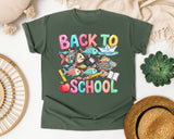 Back To School Fish graphic tee in Moss
